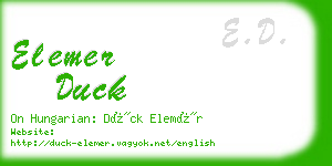 elemer duck business card